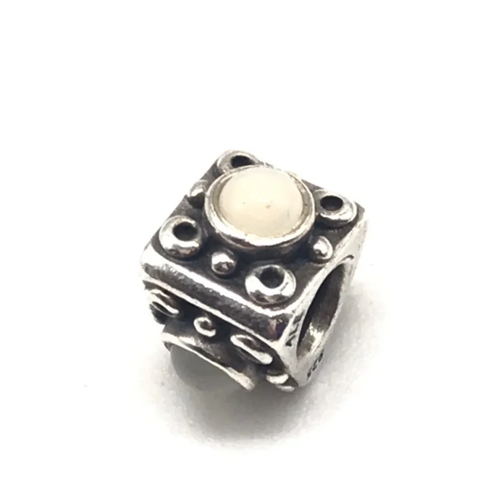 Pandora Retired Triangular Moonstone Triple 3 Sided Rare Bead Charm
